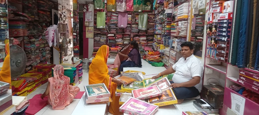 Banarasi, chiffon and printed sarees are in great demand in the market.