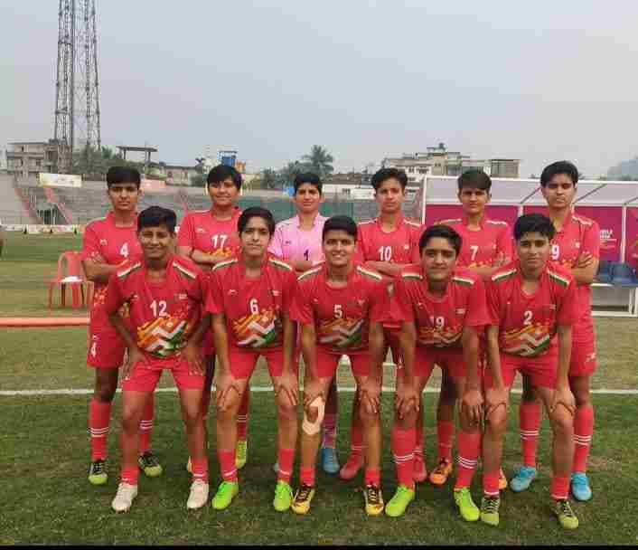 GJU team won the first match in Khelo India Football Championship