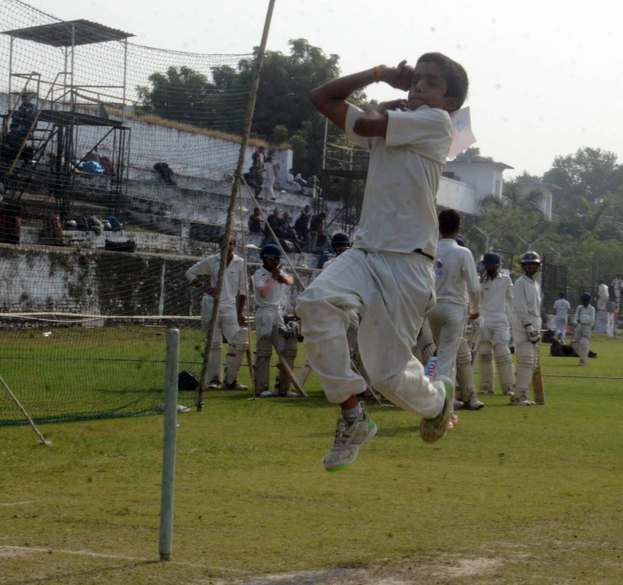 Players gave trials for the Raj Singh Dungarpur Under-14 Cricket Trophy