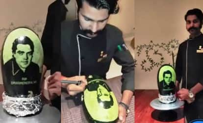 Udaipur Chef Harshvardhan pays emotional tribute to late actor Dharmendra by carving his picture on watermelon