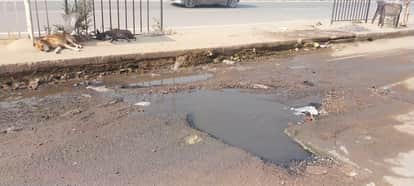 Sewerage overflow filled the service road with water, despite complaints no solution