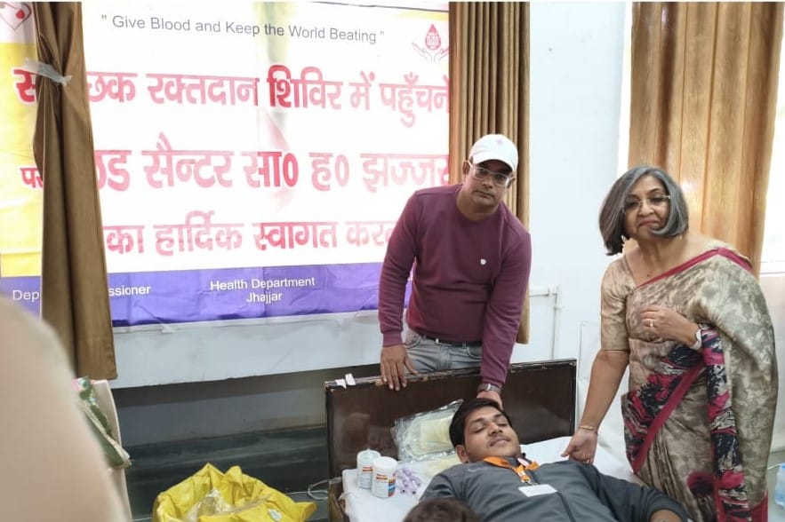 More than 50 people donated blood in the camp.