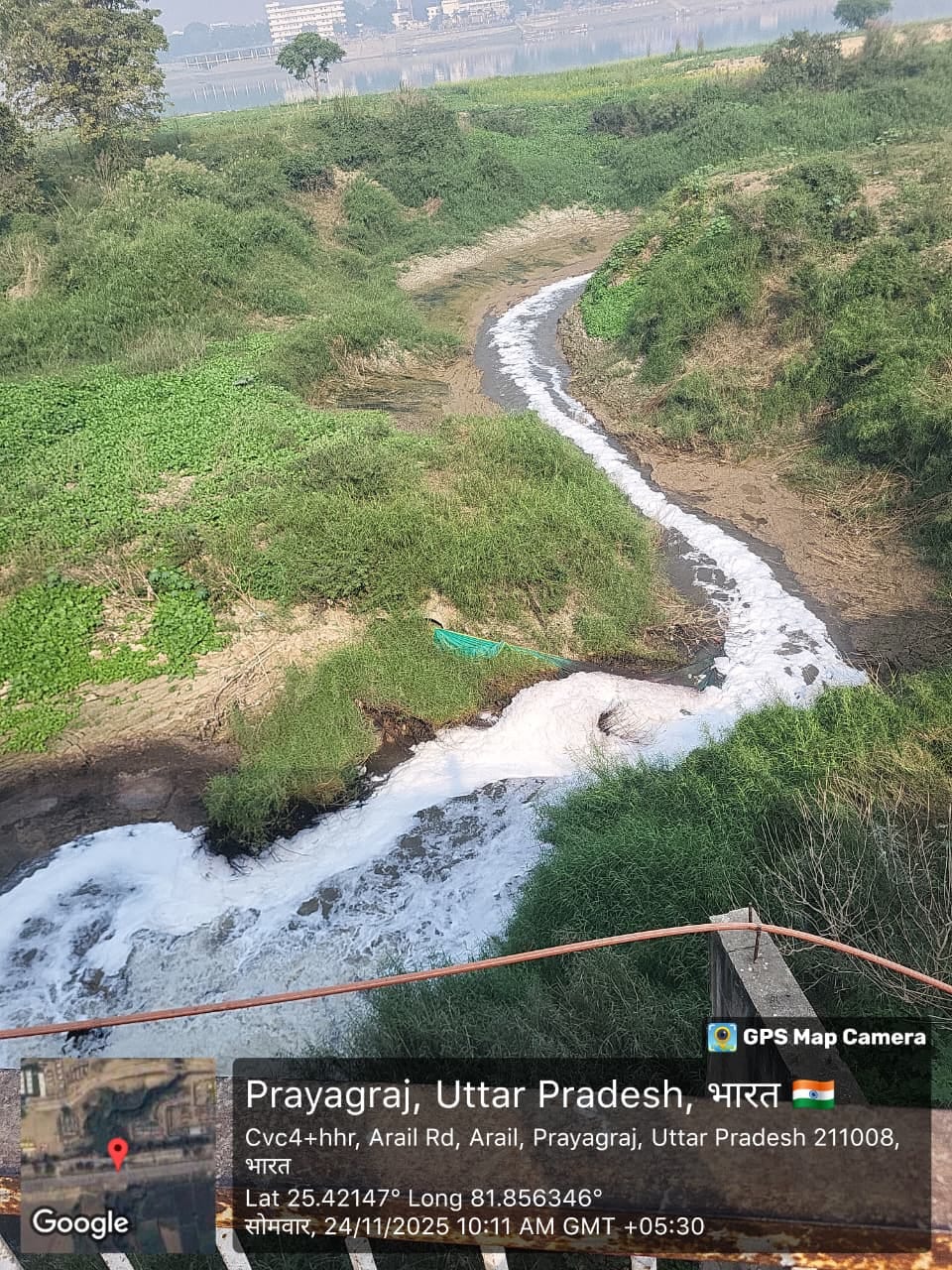 Untreated water being released into the river from STP