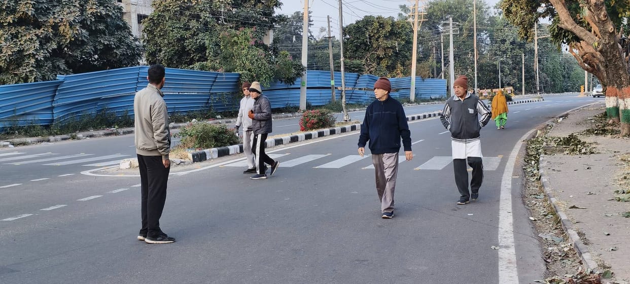People in Sector 5 took advantage of jogging and running.