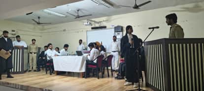 Moot Court: Students gave an impressive presentation on the Noida Aarushi murder case.