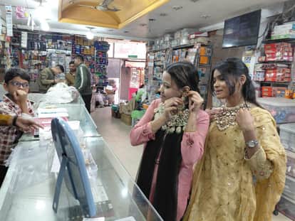 Artificial jwellery in demand.