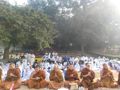 Thai followers worshipped at Gandhakuti