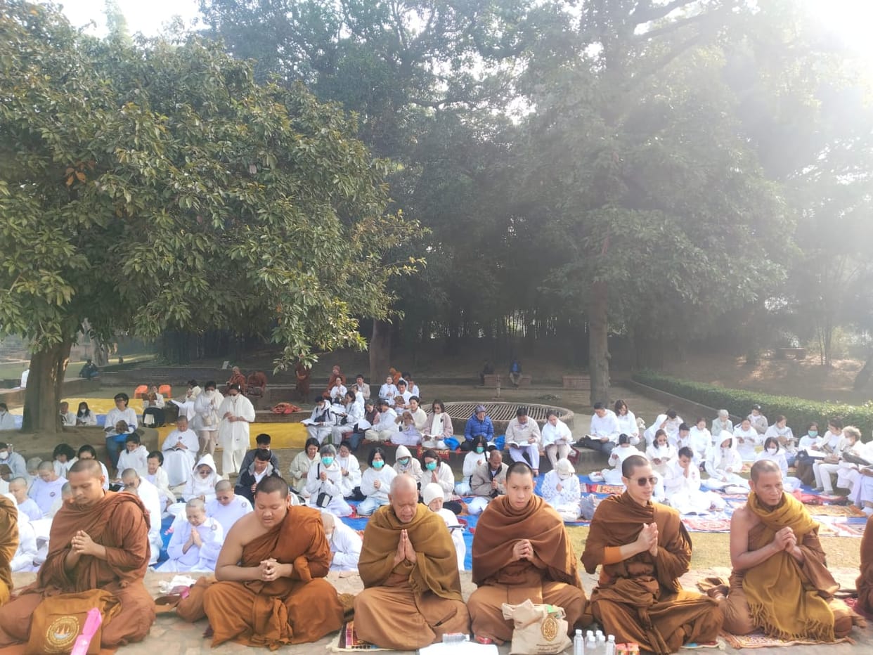 Thai followers worshipped at Gandhakuti