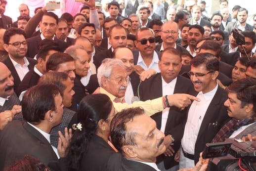 High Court Bench Protest: Advocates stage sit-in, surround MPs