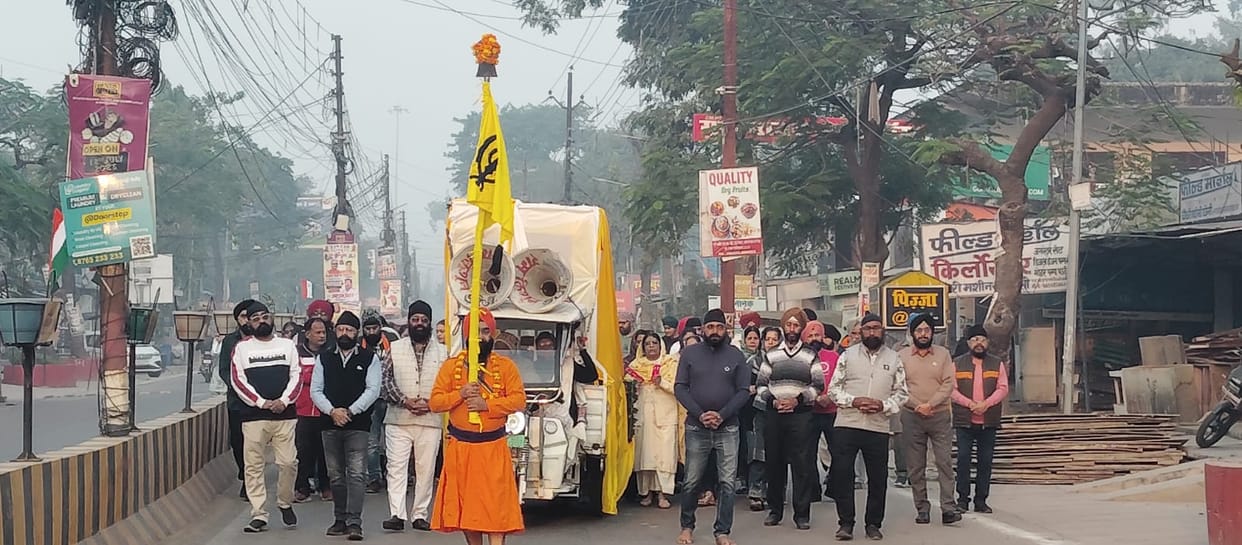 The echo of Guru Teg Bahadur Simriya... in the morning procession