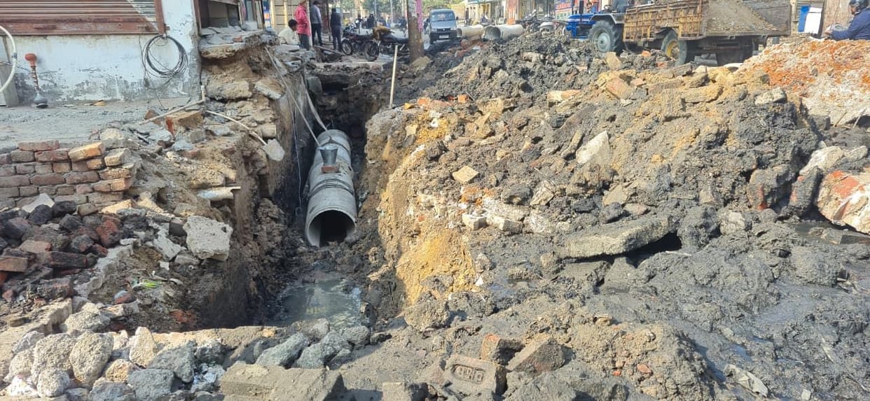 Work has begun to replace open drains with pipelines, eliminating the hassle of cleaning before the rains.