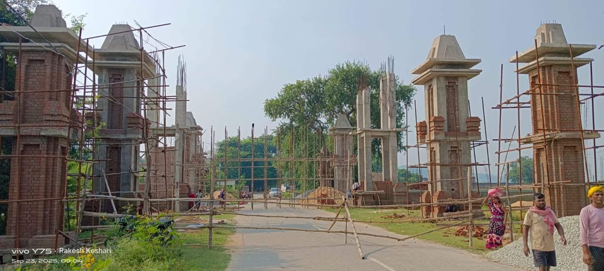 5.71 crore rupees worth of three entry gates are 50% complete.