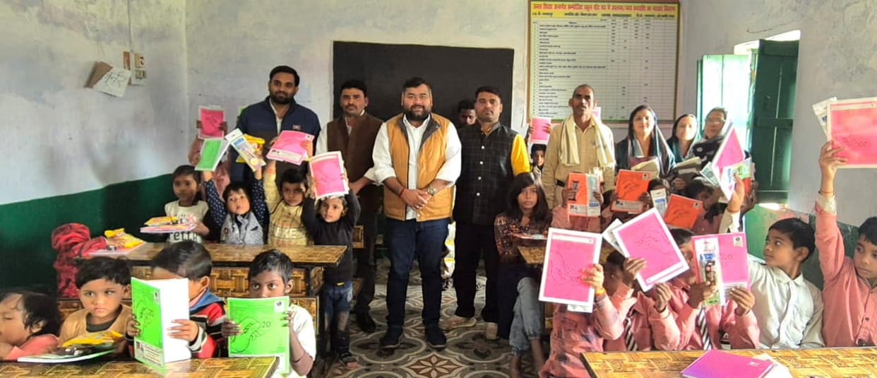 Distributed reading material to children