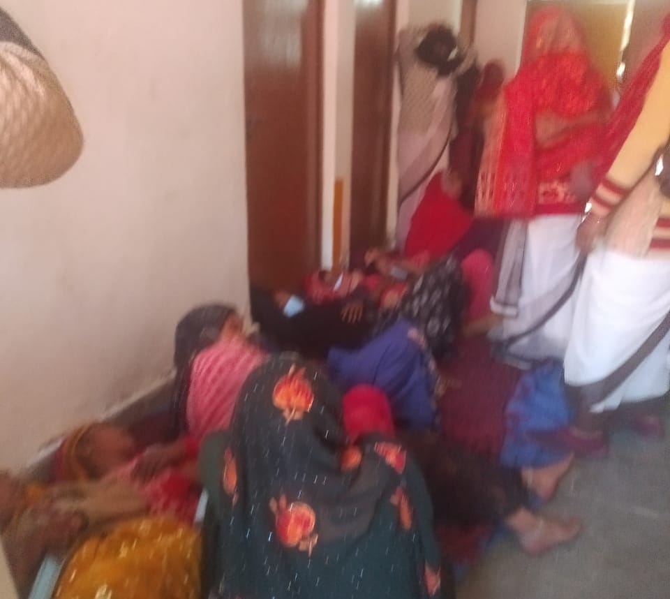 Women were made to lie on the ground outside the operation theatre.