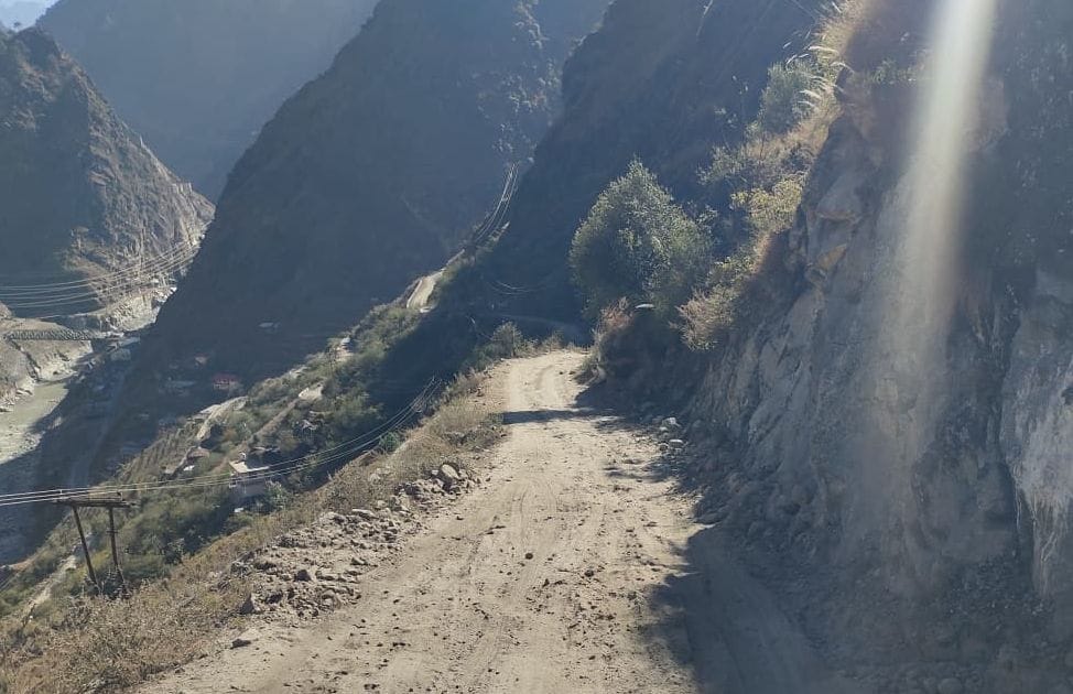 Wangtu-Panvi-Nichar alternative road in bad condition