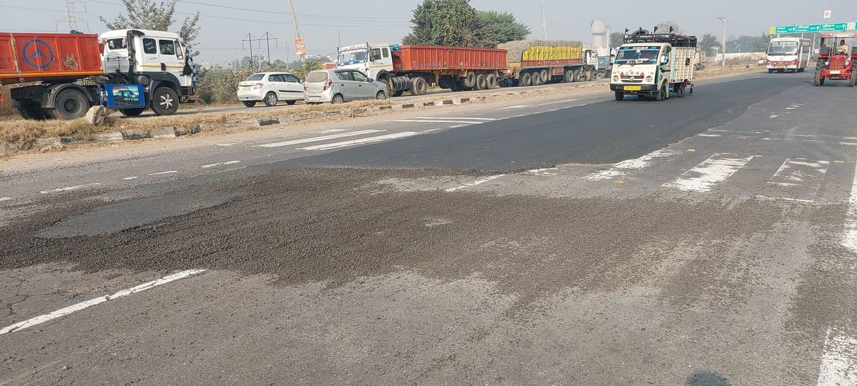 Potholes filled by NHAI on National Highways started to crumble again