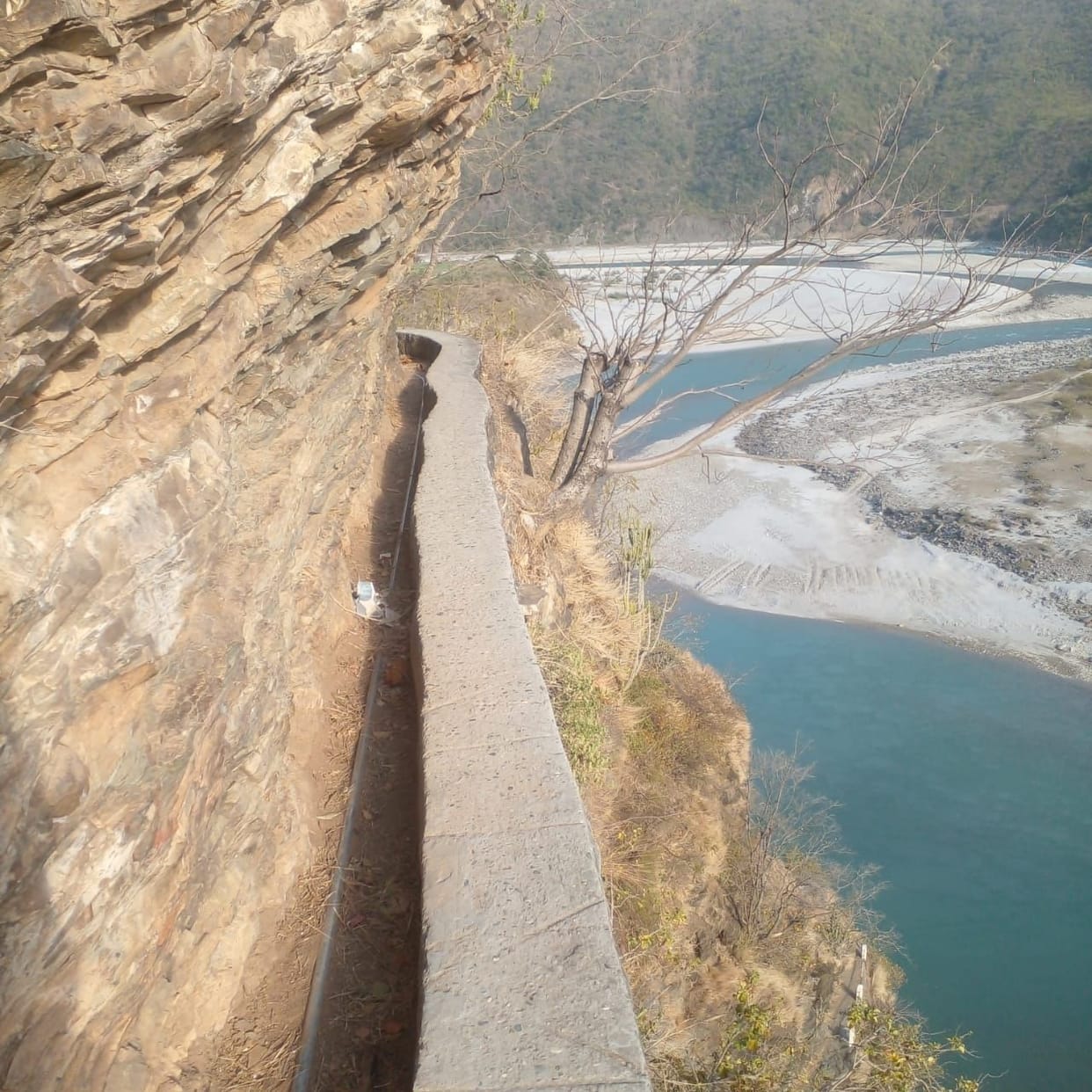 The villagers of Haldu are risking their lives while travelling.