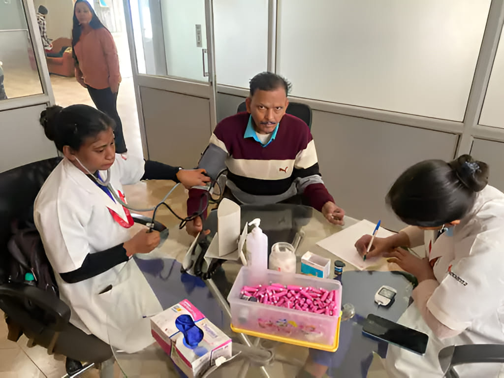 114 people took advantage of the health check-up camp.