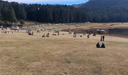 Khajjiar witnesses a surge of tourists over the weekend