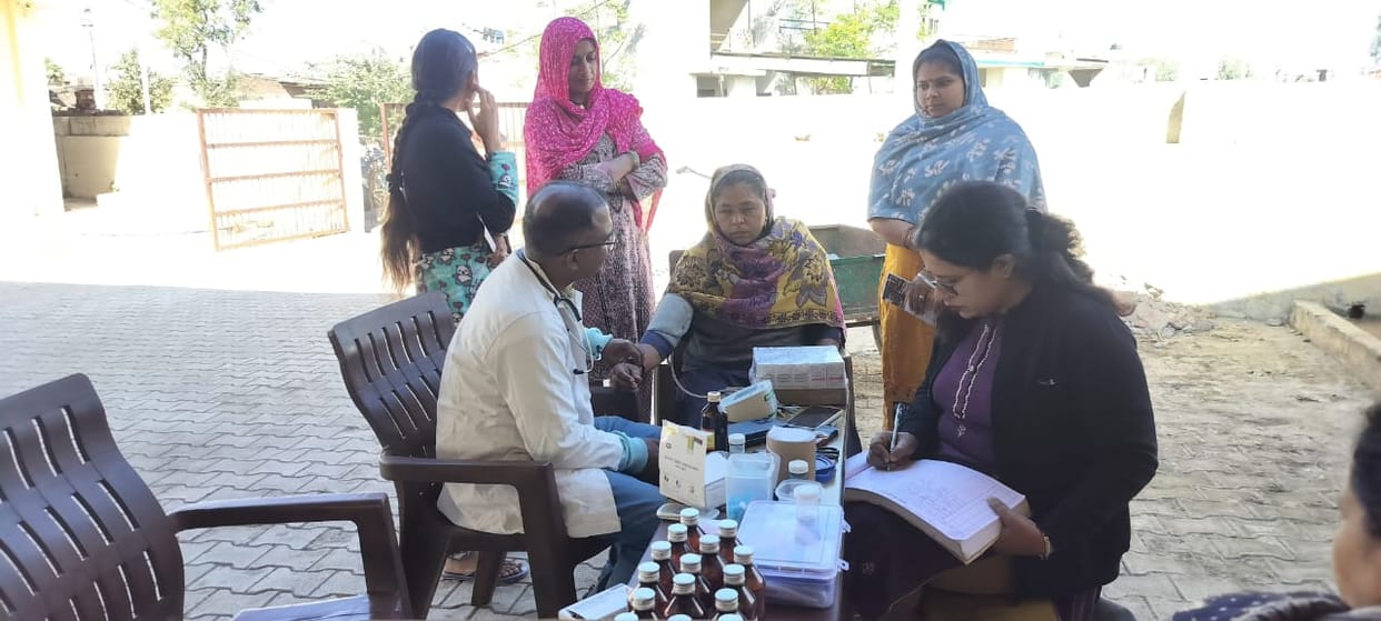 48 patients were examined in the health check-up camp.