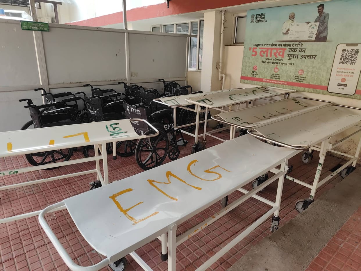 The administration has swung into action, with wheelchairs and stretchers now available at the emergency department gate.