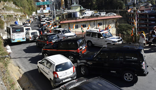 traffic jam in shimla
