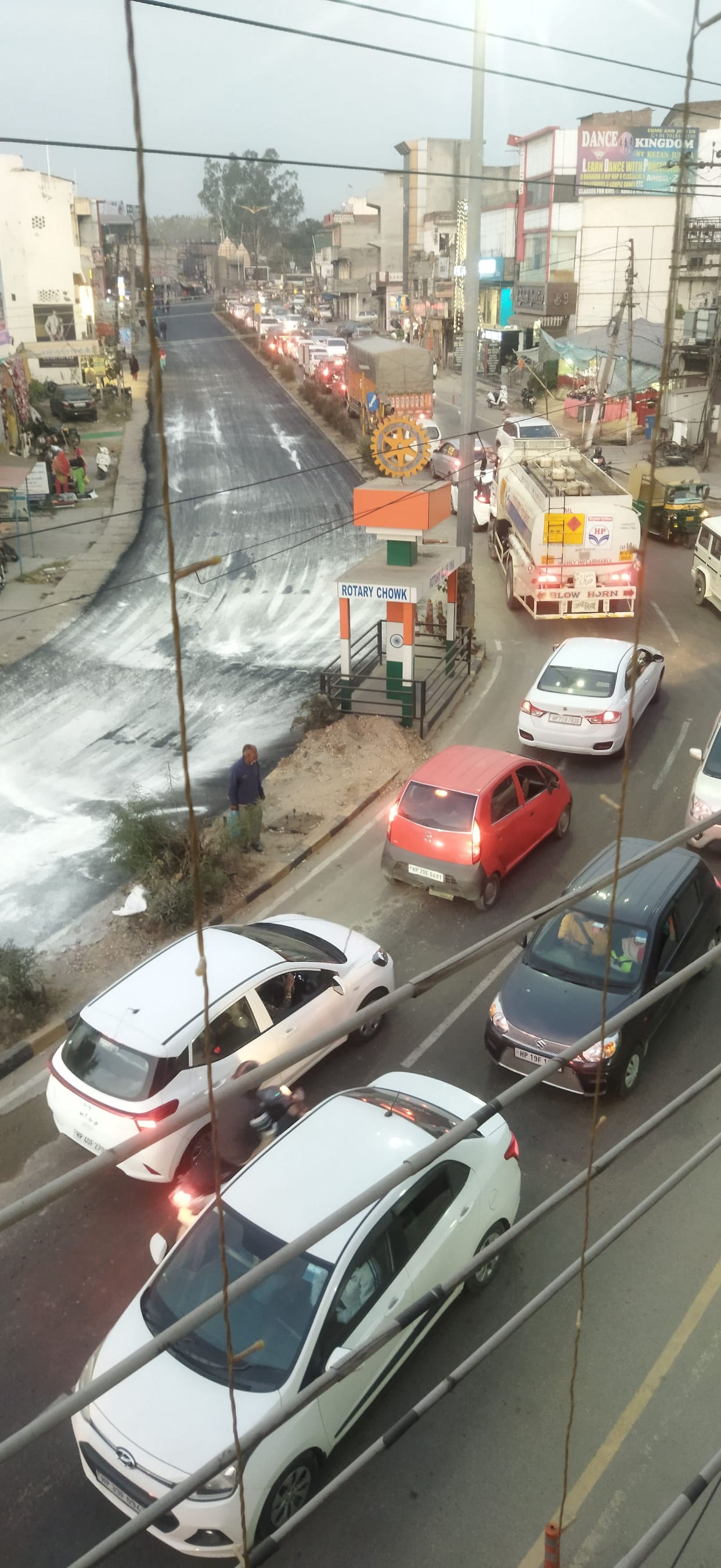 Work on sprucing up the highway from Jhaleda to Red Light Chowk has begun.