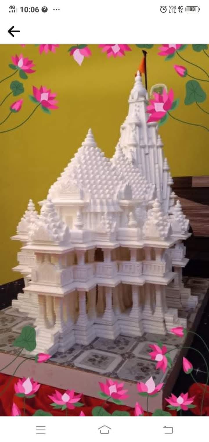 Artist Vijay Bharat has created a thermocol model of the Somnath Temple
