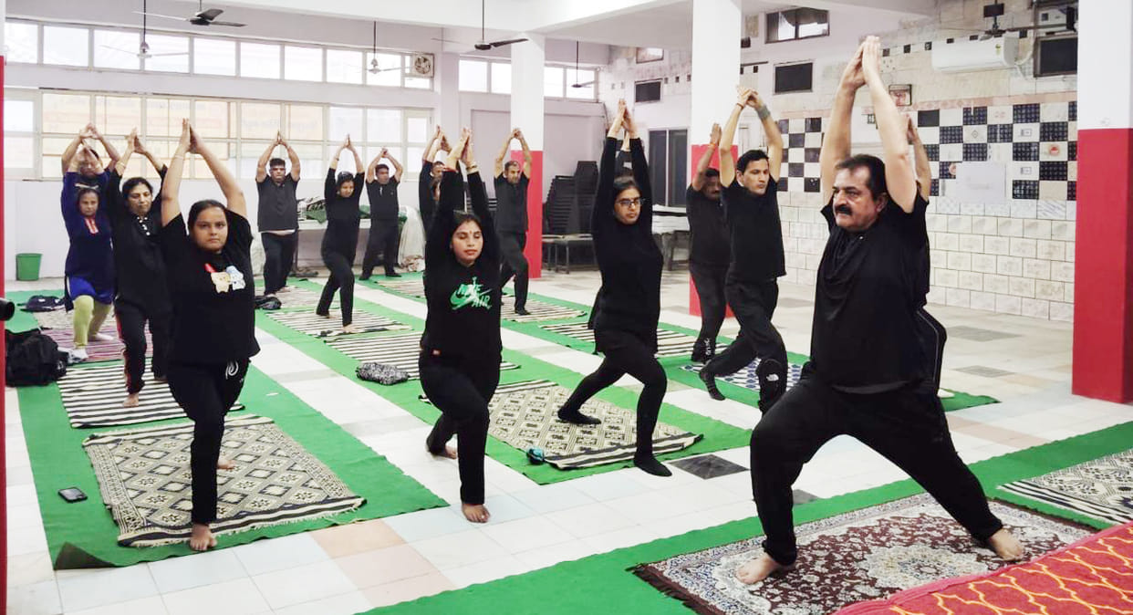 Yoga done wearing black clothes
