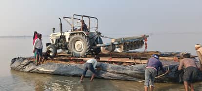Farmers found a way to cultivate by making makeshift boats