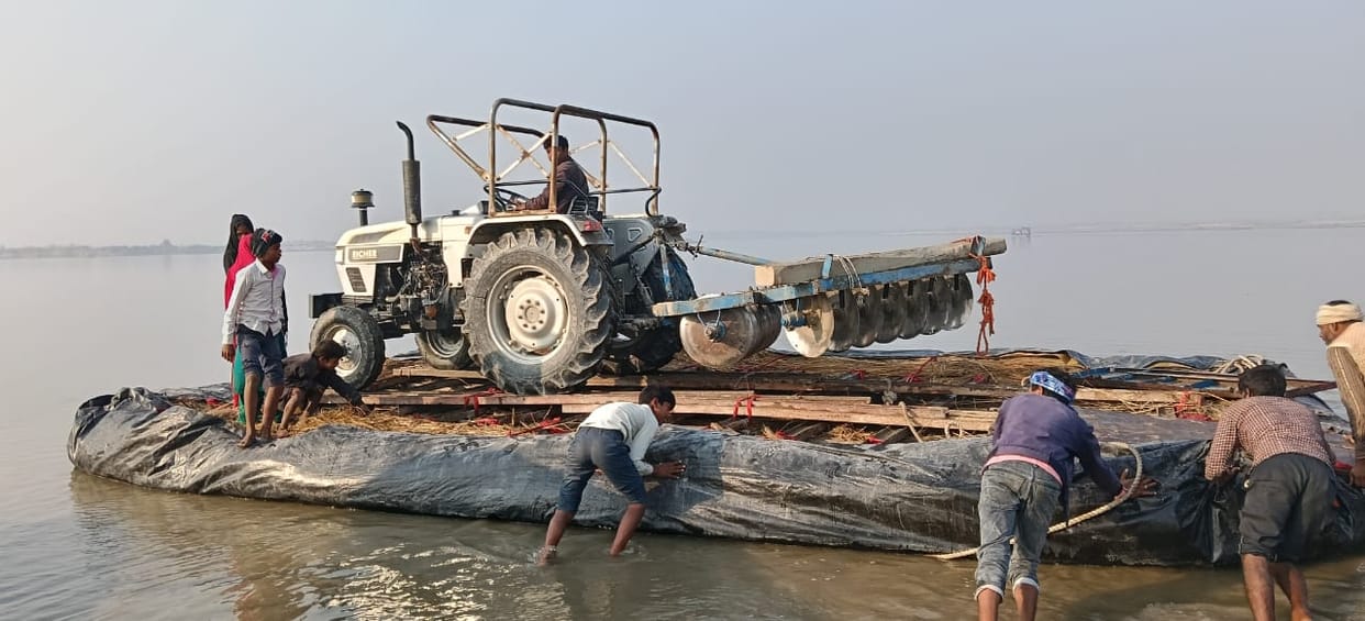 Farmers found a way to cultivate by making makeshift boats