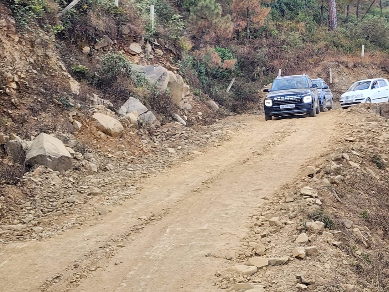 Murari Temple road construction progressing at a snail's pace