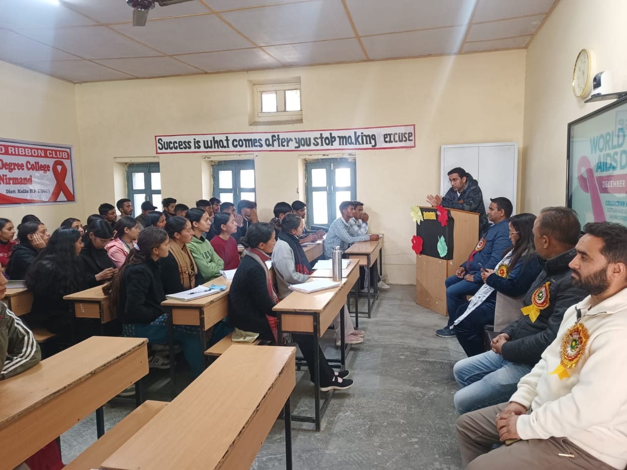 Red Ribbon Club organised an awareness rally on World AIDS Day at Nirmand College
