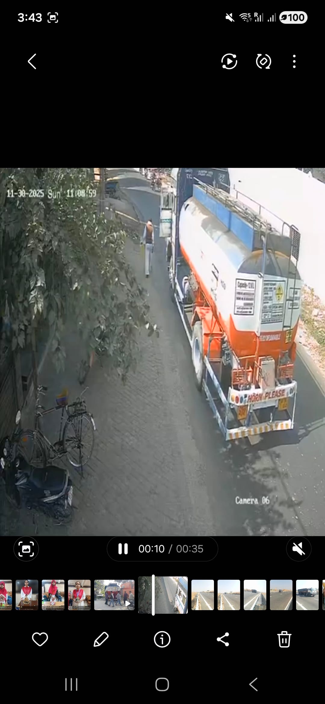 He died after being crushed by the same tanker from which he got down.