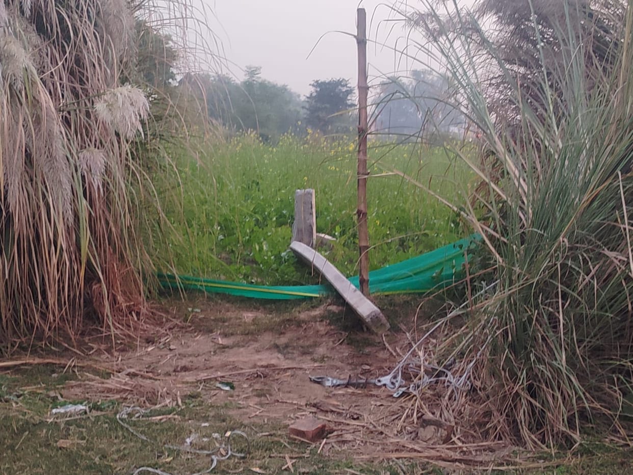 Two electric poles fell near Daranagar Power House, leaving 350 houses in darkness