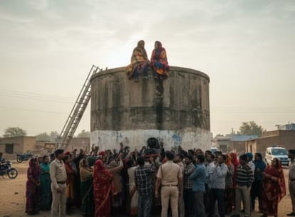 दौसा में टंकी पर चढ़ीं दो युवतियां