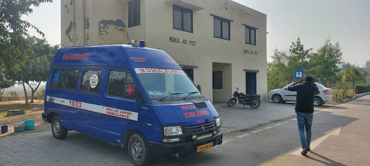 There is no ambulance facility on the Jind-Panipat State Highway.