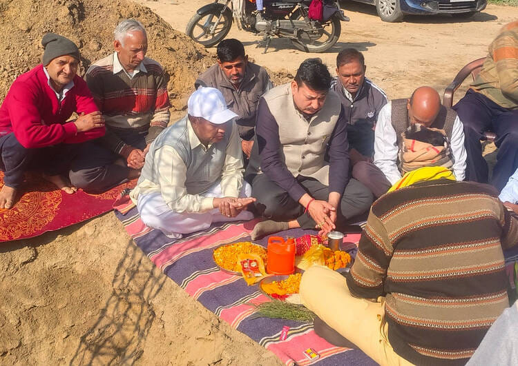 Shed construction work begins at Kheda Temple