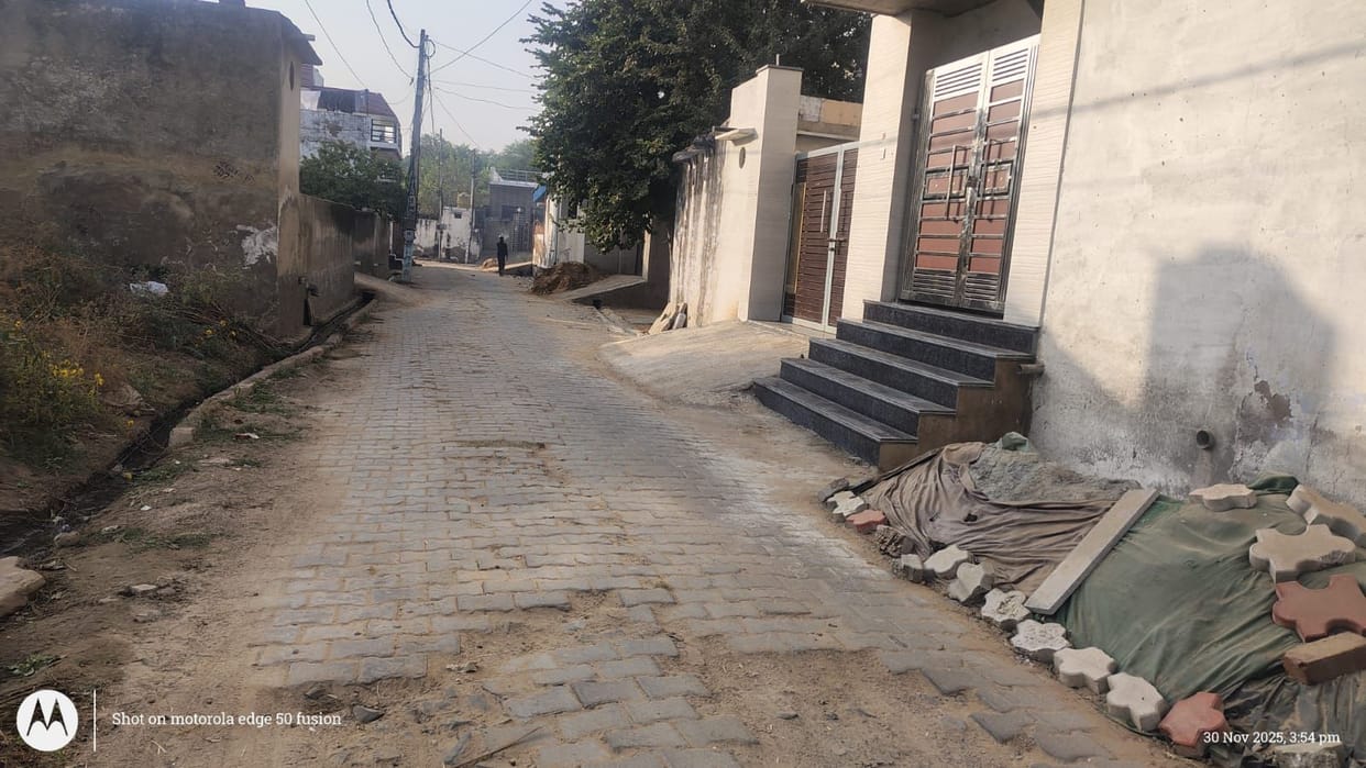 Illegal occupation of Panchayat land and main road, complaint lodged