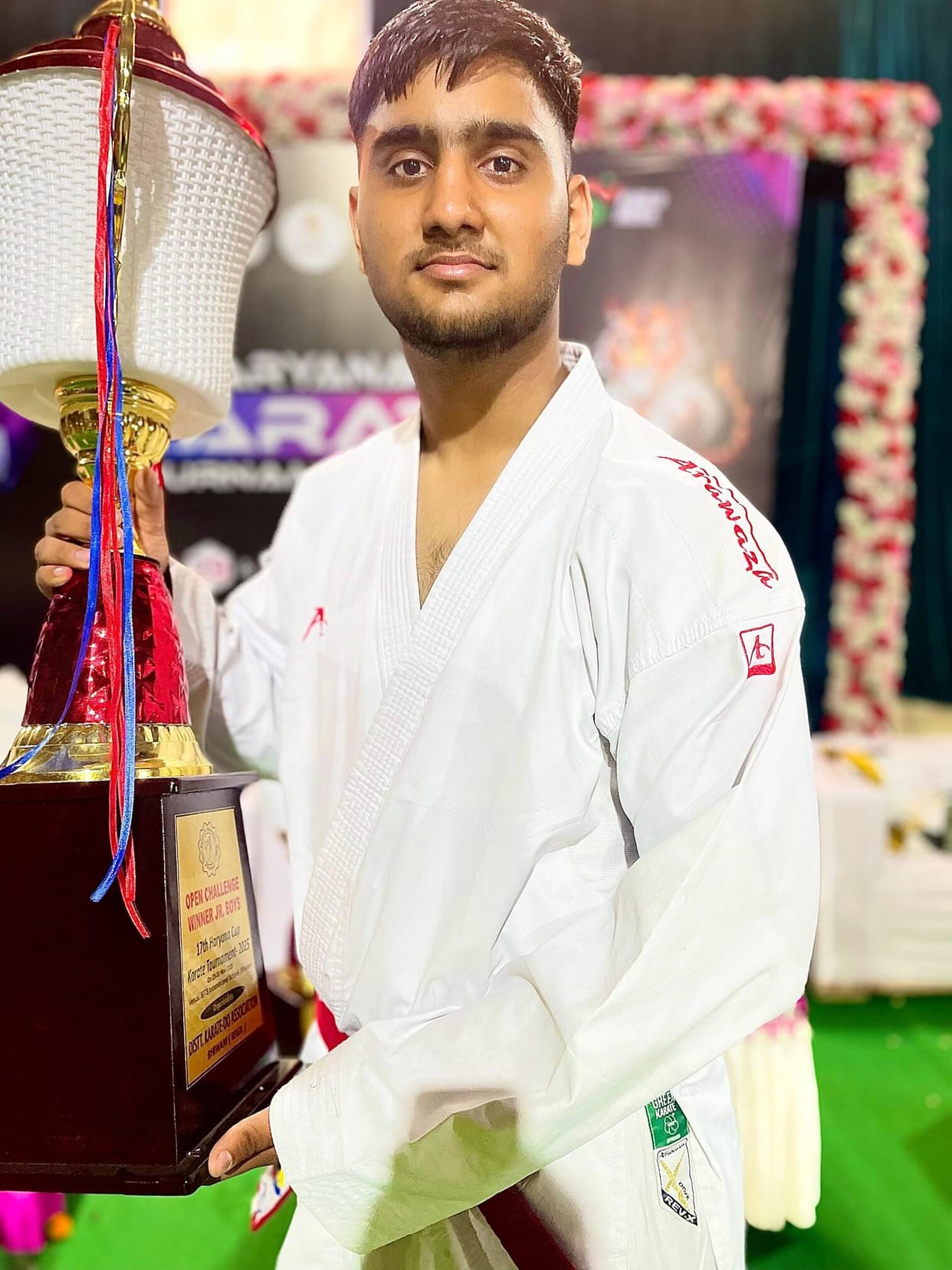 Mohit wins gold in the 17th Haryana Cup Karate Open Challenge