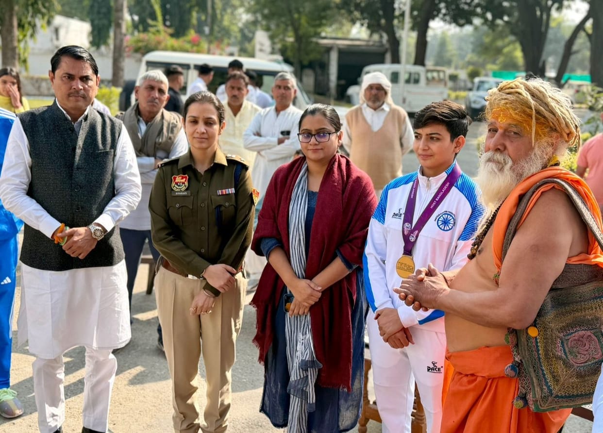 World champion Kabaddi player Mini Narwal was welcomed