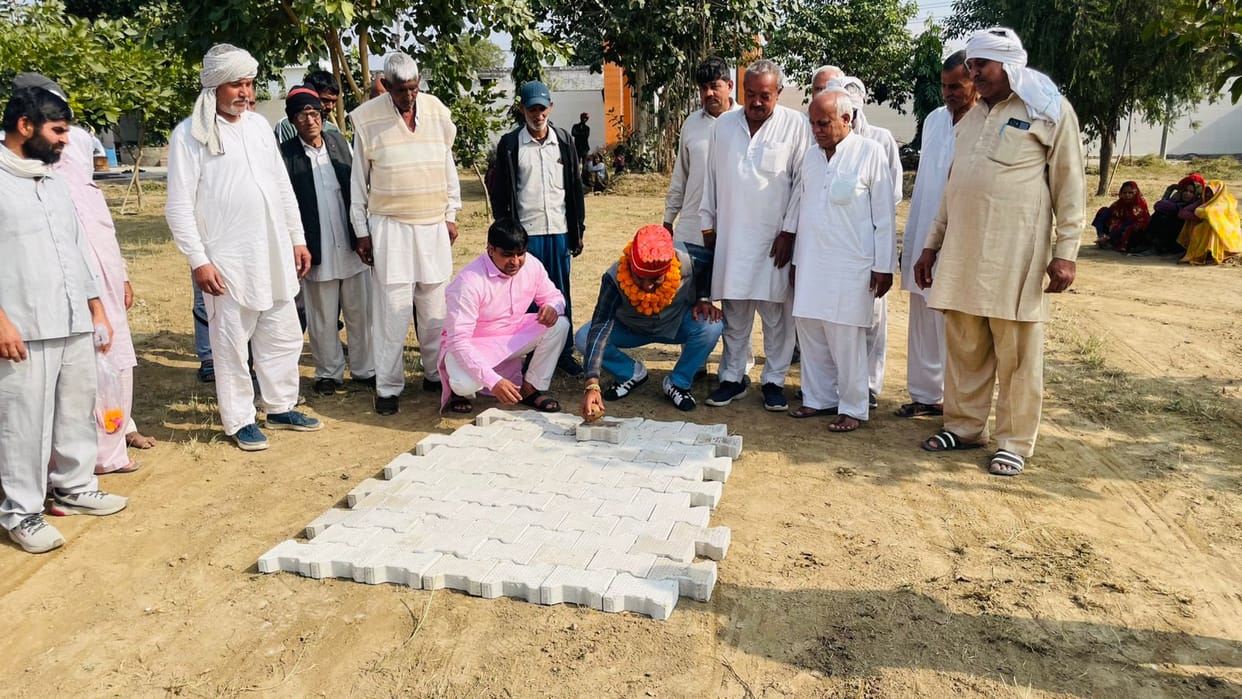 JJP leader inaugurated the construction work to pave the ground.