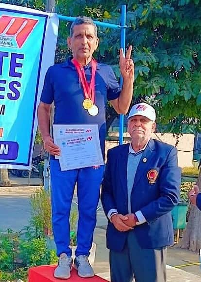 69-year-old Master Dharampal Sharma won three gold medals in athletics events.