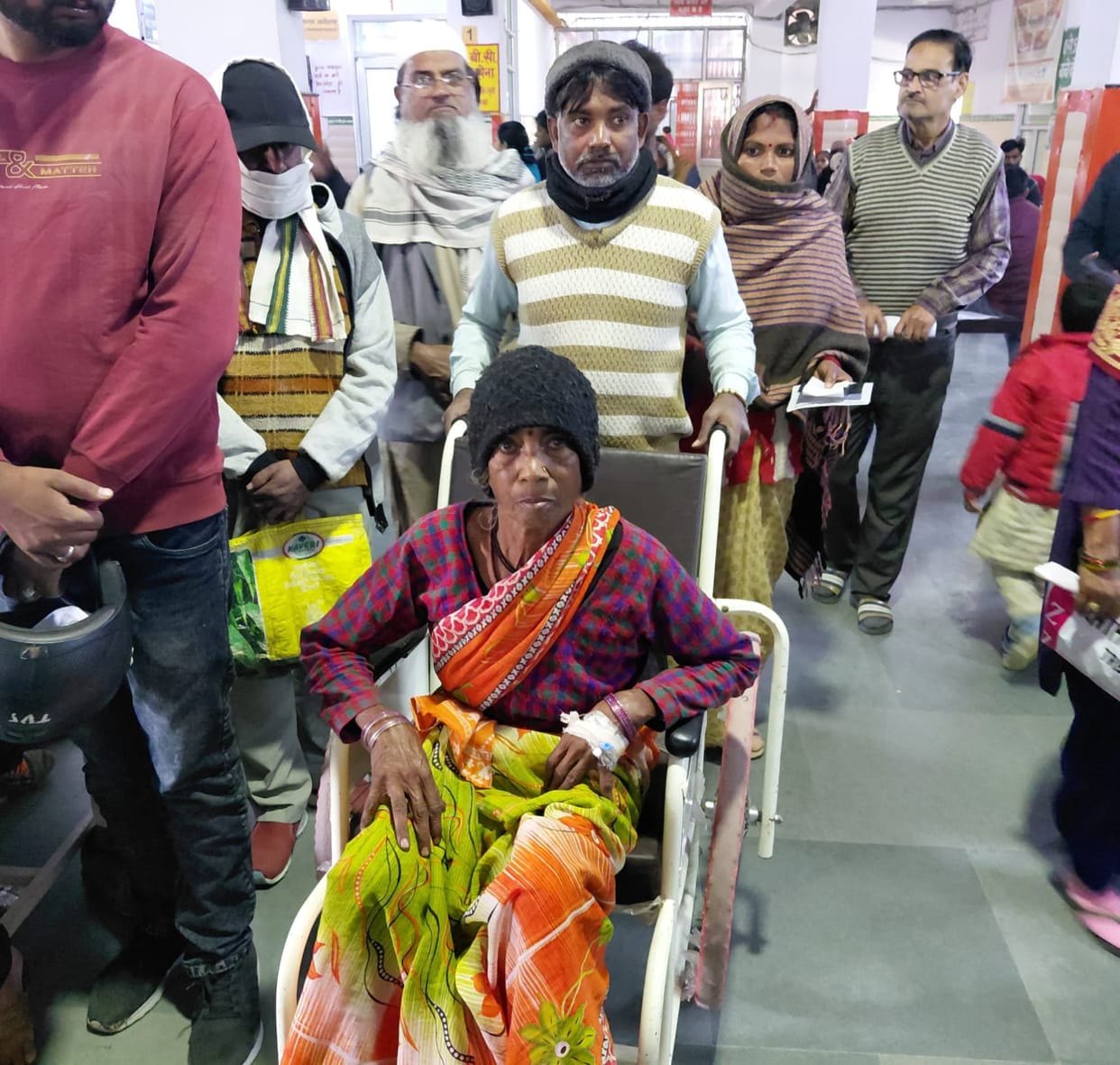 Health services on stretcher in district hospital