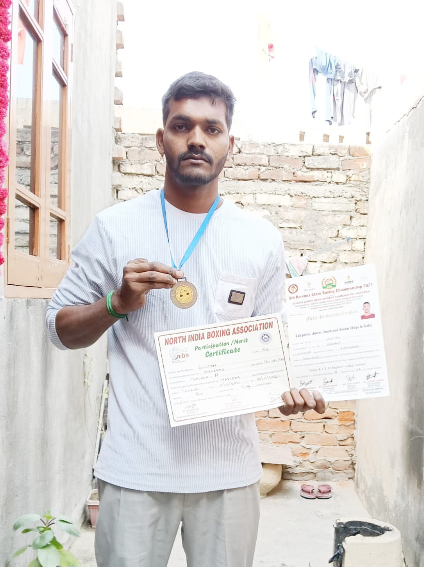 Despite being disabled, Sultan is winning medals in boxing.