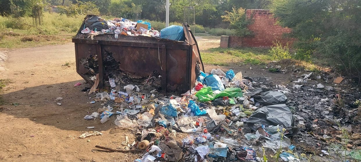 Medical waste has not been collected for six months, increasing the risk of infection.