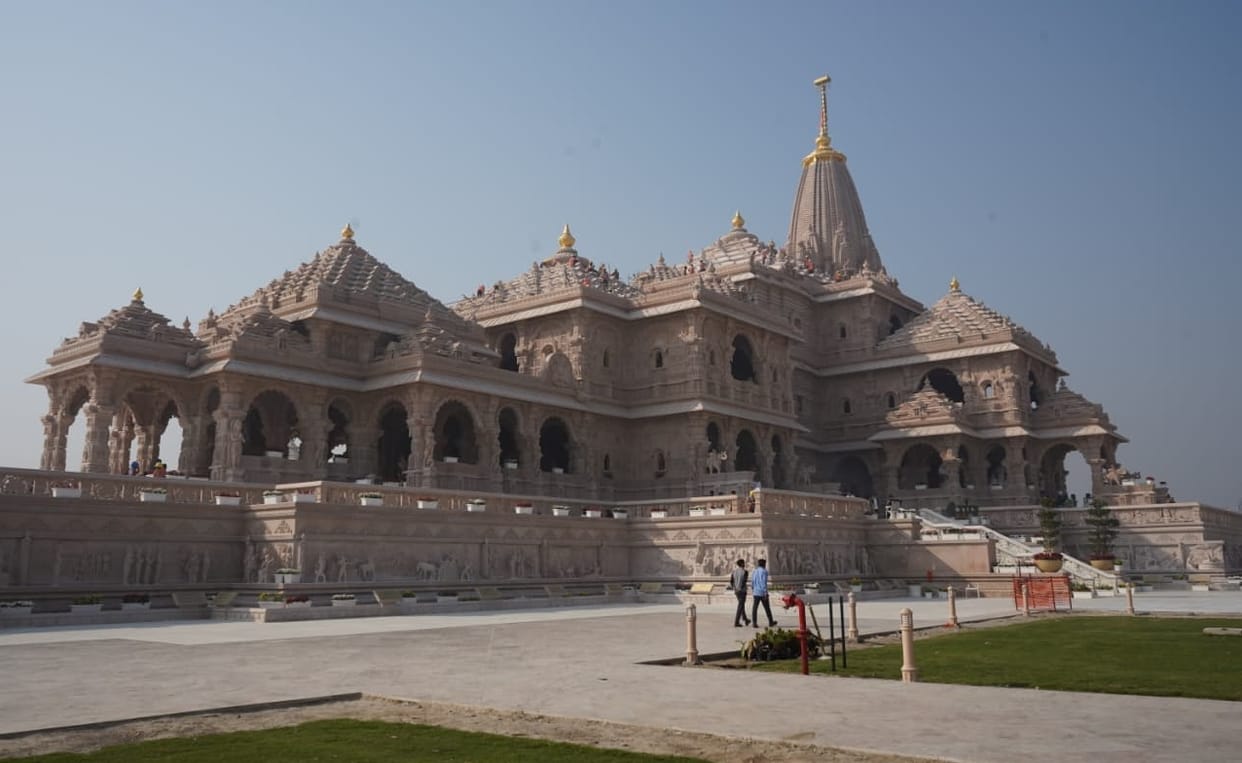 The construction of the Ram temple boundary wall has gained momentum again