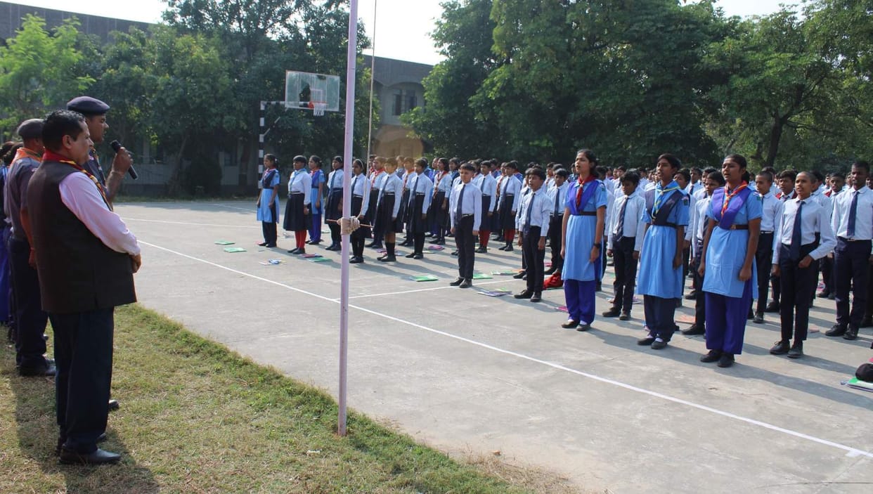 Scout Guide Camp in Jawahar Navodaya Vidyalaya, 240 students are participating