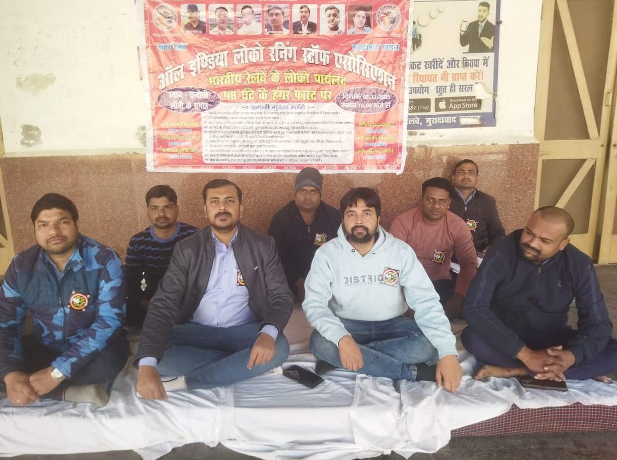 Railway employees started a hunger strike to press for their demands.
