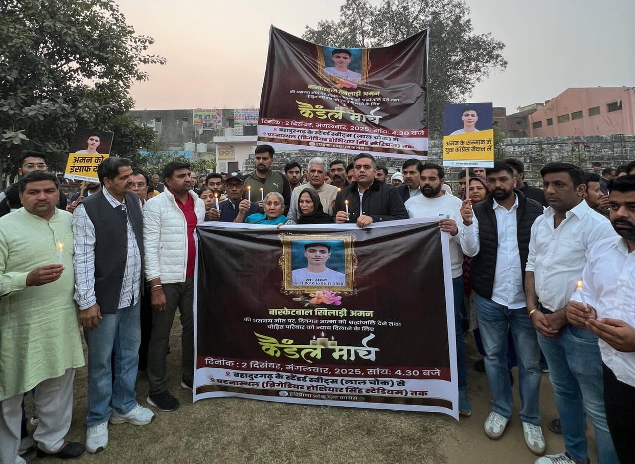 Youth Congress organised a candle march to get justice for Aman.